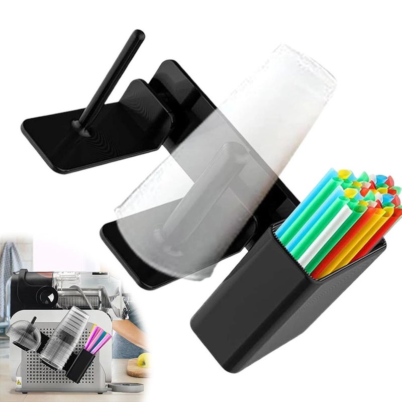 3-in-1 Cup Organizer, Paper Cup Holder Cup Dispenser, Side-Mounted Holder for Cups, Lids & Straws, Universal Storage Accessory Compatible with All Slushie Machine - Image 1